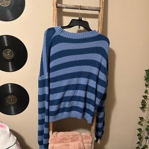 Purple sweater with cute oversized sleeves